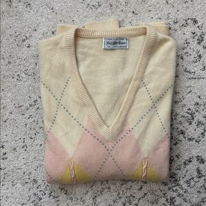 Saks Fifth Avenue cashmere argyle sweater